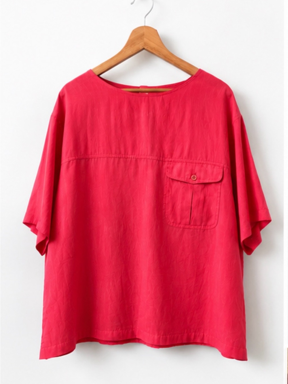 Joan Harper II Coral Oversized Boxy Blouse Top Women’s 24W Plus Size Lightweight